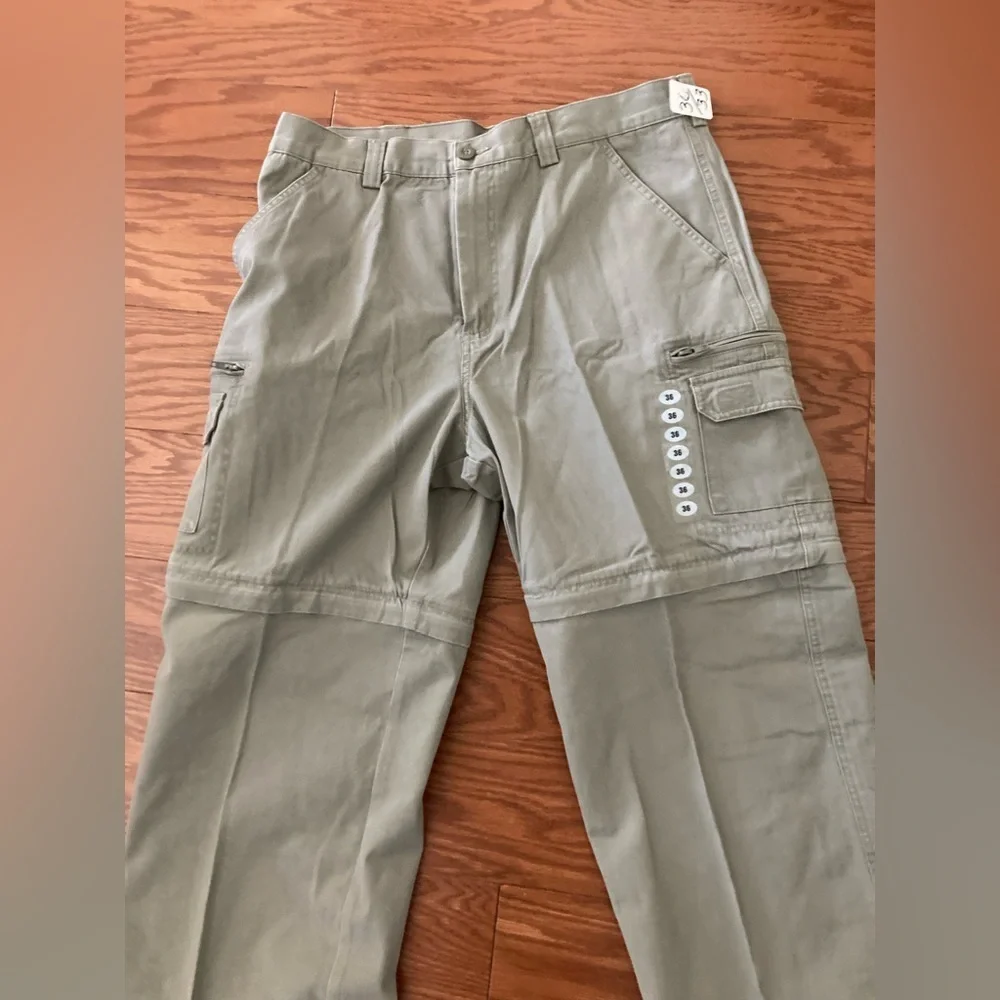 Magellan Men's Sportswear Cargo Pants Size 36 NWT Zip off legs convert shorts 36